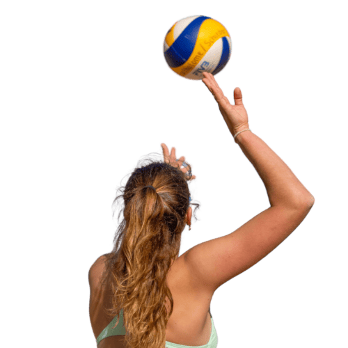 Beachvolleyball Aufschlag einer Frau